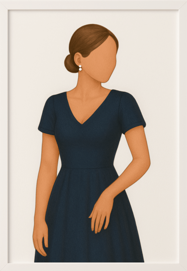 Lámina personalizada de vestido de mujer en acuarela, ilustración basada en diseño real, ideal para regalo o decoración
