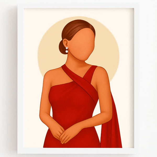 Lámina Retrato Personalizado Sin Rostro – Estilo Elegante y Minimalista